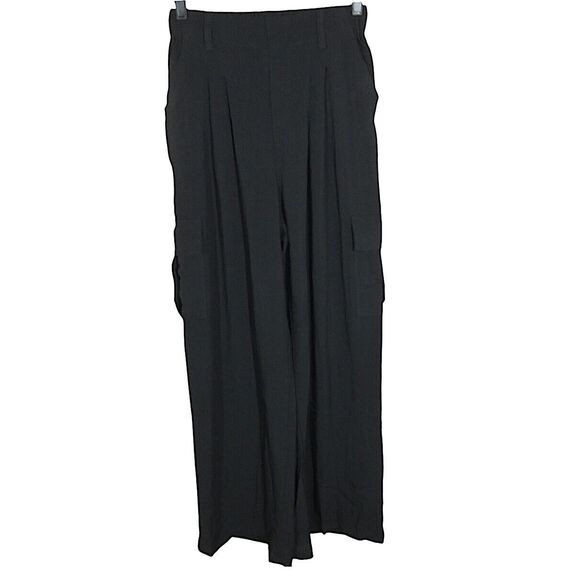 Halara Black Linen Look High Waist Wide Leg Pull On Cargo Pants Size Small - Picture 5 of 8